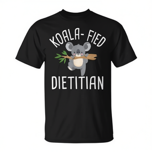 T-shirt Koala Fied Dietitian nera unisex per adulti taglia SMLXLXXL - Product Image 2