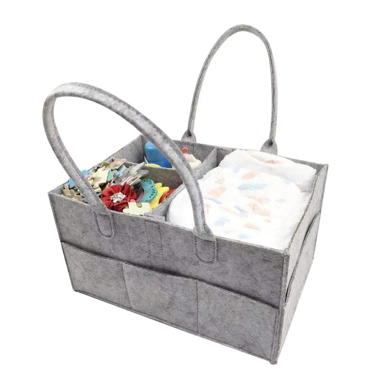 Sac fourre-tout pour organisateur de couches pour bébé-Poubelle de rangement pour pépinière pour table à langer Organisateur de voyage portable pour voiture