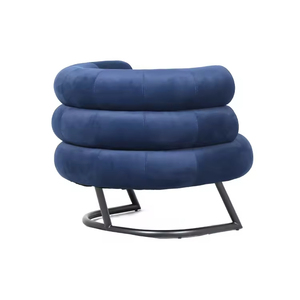 Fauteuil de designer contemporain français de haute qualité, en acier inoxydable et velours, fauteuil de salon pour le salon - Product Image 4