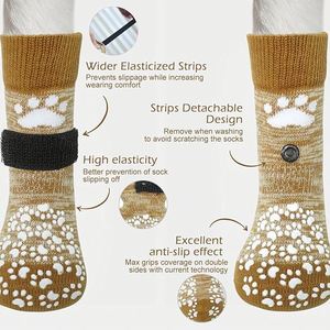 Chaussettes antidérapantes pour chien, protection des pattes contre le froid et le chaud, chaussettes antidérapantes pour animaux de compagnie pour sols durs - Product Image 2
