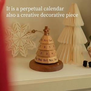 Calendrier de compte à rebours perpétuel en forme <span class=keywords><strong>d</strong></span>'arbre de Noël, <span class=keywords><strong>d</strong></span>écorations de bureau minimalistes gravées avec motif végétal, style usine - Product Image 2