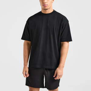 Custom 100% Cotton Men's Boxy T Shirts Acid Wash Ripped Hip Hop Drop Shoulder Regular Fit Solid Knitted Silk Screen Printed - Product Image 4