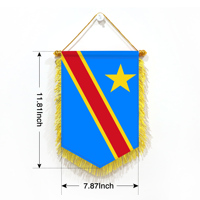 Mini 20x30cm fanion voiture drapeaux république démocratique du Congo décoration murale affichage accessoires petits ornements pour accrocher