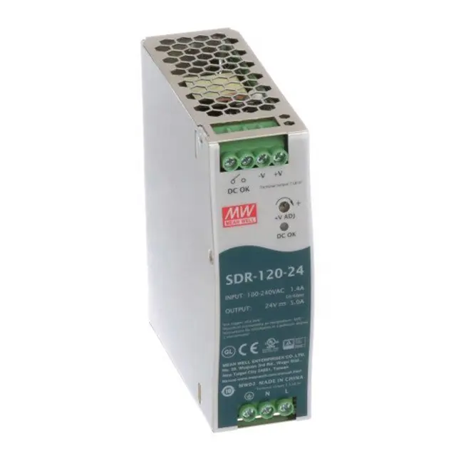 원본 MEAN WELL SDR-120-12 120W 12V 단일 출력 산업용 DIN 레일 전원 공급 장치