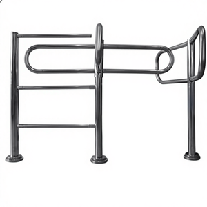 Tourniquet manuel Guangbao ZY-C006 pour supermarché, en acier inoxydable, semi-haut, dispositif de contrôle d'accès d'entrée, IP55, à poussée manuelle - Product Image 1