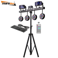 Système d'éclairage DJ portable Marslite, éclairage de scène DJ, 4 ensembles de lumières LED sur pied, barre de lumières DJ avec support pour spectacle musical en boîte de nuit