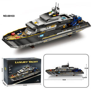 3d Diy Construction Yacht Luxury Boat Motorboat Boats Plastic Model Toy for Kids Cabin Cruiser Sailboat Building Block Set - Product Image 2