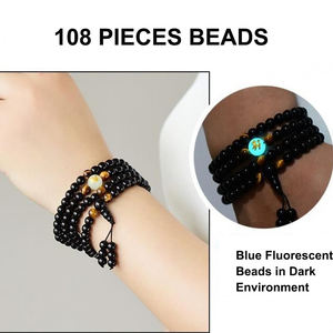 Dekorasi Zodiak Mata Harimau Obsidian Hitam Alami dengan Batu Fluoresen Biru - Dekorasi Rumah Spiritual Pribadi - Product Image 2