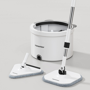 Homettler Mop Supplier - Nuevo estilo de herramienta de limpieza, juego de cubo y fregona giratoria 360°, fregona de fácil uso para cocina y sala de estar - Product Image 1