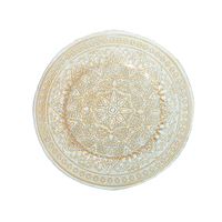 Vente en gros assiette de chargeur en verre rond de dîner de décoration d'or de mariage