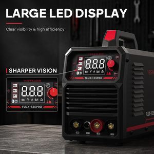 Machine à souder Yeswelder Flux-135Pro 135A MIG 110V sans gaz, fil fourré, TIG 3 en 1 avec affichage numérique - Product Image 4