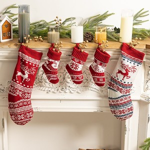 Christmas Candy <b>Bag</b>, Knitted <b>Red</b> Socks <b>Gift</b> <b>Bag</b>, Christmas Tree Pendant, Indoor Layout. - Product Image 3