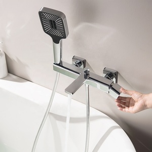 Giang Môn Nhà Máy Brass Cơ Thể Xử Lý Duy Nhất Treo Tường Chrome Phòng Tắm Vòi Hoa Sen Bồn Tắm Vòi Nước - Product Image 4