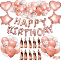 Chaîne de ballons roses en papier pour mariage, avec des franges en papier, pour fête prénatale, garçon ou fille, 50 pièces