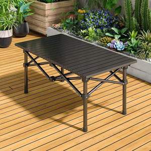 <span class=keywords><strong>Set</strong></span> Moderno di Tavolo e Sedie Pieghevoli in Alluminio per Esterni, Portatile per 6 Persone, Ideale per Campeggio, Picnic e Giardino - Product Image 5