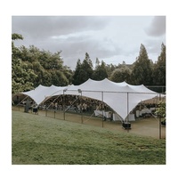 Tente extensible en tissu élastique à quatre voies avec structure en aluminium de forme libre, grande chapiteau imperméable pour exposition extérieure