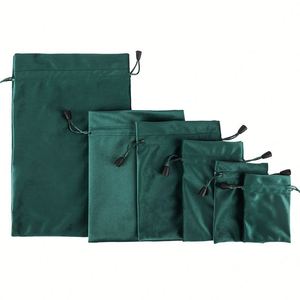Sacs à bijoux en velours personnalisés écologiques en flanelle douce, sacs cadeaux noirs, sacs anti-poussière pour chaussures personnalisés avec logo - Product Image 2