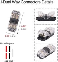Connecteurs de fils basse tension de type H 2P, pas de dénudage de fils requis, 24-20AWG, connecteur rapide sans soudure pour l'automobile