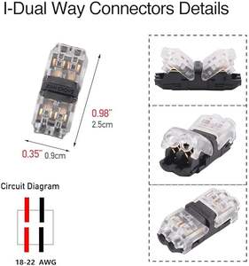 2P H型低電圧ワイヤコネクタ、被覆剥き不要、24-20AWG、はんだ不要クイックスプライスタップコネクタ（自動車用） - Product Image 3