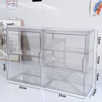 Boîte de rangement de bureau, vitrine transparente en acrylique, anti-poussière, grande capacité, pour figurines