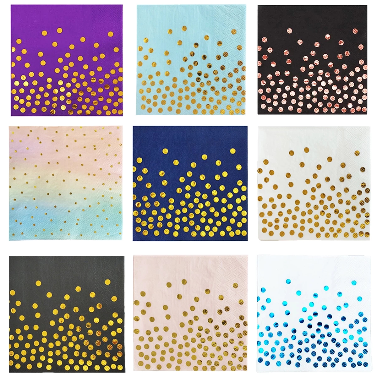 20 шт. 33 см * 33 см бумажную салфетку ткани синего цвета с фиолетовыми цветами и точками платок ремесло декупаж; Детские носки для мальчиков и девочек для празднования дня рождения салфетки