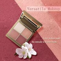Palette de fards à paupières en poudre longue tenue, imperméable, de luxe, 4 couleurs, marque privée, végane, fini mat et scintillant, maquillage pour les yeux, vente en gros OEM