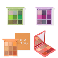 Palette de fards à paupières multichromes en poudre scintillante mate 9 couleurs Maquillage longue durée de haute qualité avec logo OEM