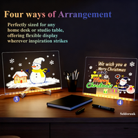 Veilleuse LED USB Tableau de Messages Moderne en Acrylique, Support Effaçable, Caractéristiques Créatives, Tableau à Dessin et Notes pour Enfants