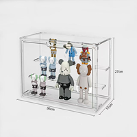 Organisateur en plastique transparent, armoire anti-poussière empilable pour outils de maquillage et petits objets