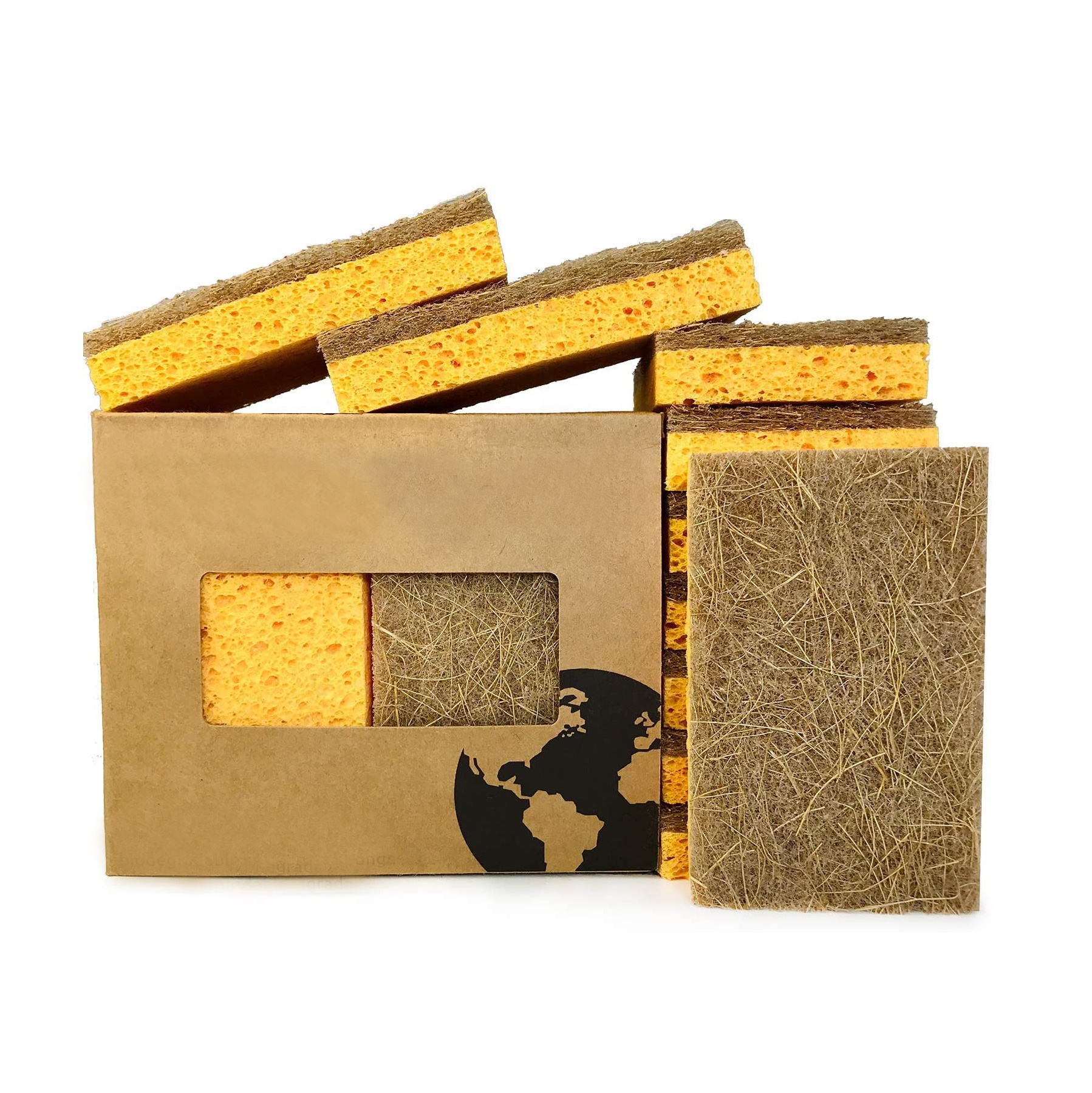 Высококачественная сверхпрочная губка для чистки, практичная кухонная губка для очистки, Экологически чистая Кокосовая губка, Экологичная Губка из натурального дерева