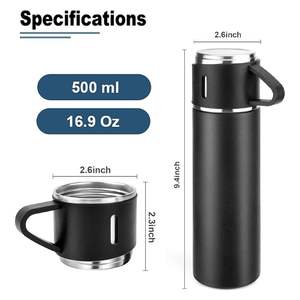Custom Logo Premium Double Wall Vacuum Insulated Stainless Steel Gift <b>Tumbler</b> Set 1 <b>Tumbler</b> + 2 <b>Cups</b> 6-12 Hours Hot/Cold - Product Image 3