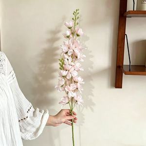 Flor Artificial de Delphinium, Rama Individual, Flor de Seda Violeta, Decoración de Escritorio, Estilo Instagram - Product Image 4
