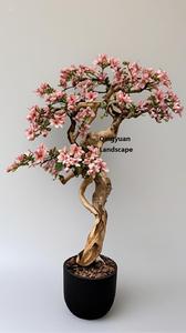 Bonsái <span class=keywords><strong>de</strong></span> <span class=keywords><strong>Magnolia</strong></span> Artificial colorido, Planta <span class=keywords><strong>de</strong></span> floración <span class=keywords><strong>de</strong></span> imitación rosa/púrpura/azul vibrante en maceta <span class=keywords><strong>de</strong></span> cerámica, plantas artificiales personalizadas DIY - Product Image 5