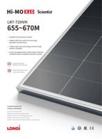 Pour système d'énergie solaire Longi Himo X10 LR7-72HVH Monofacial 655W-670W certifié TUV, type N IBC, demi-cellule HBC pour panneau solaire