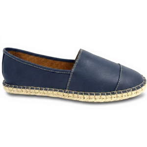 Espadrilles en toile bleu marine à bout carré, faciles à enfiler, respirantes, légères, avec semelle intermédiaire en EVA, style plat toutes saisons - Product Image 1