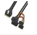 SFF-8654 SAS kustom pabrik 8i sampai 2 * SFF-8639 UK 2 + 15 Pin NVME SSD kabel adaptor kabel Data Disk daya