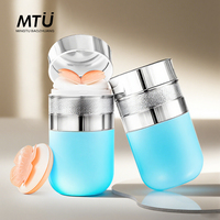 Bouteille de poudre libre personnalisée en aluminium et plastique avec bouchon à rabat et emballage de houppette pour cosmétiques capillaires