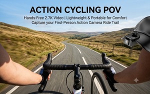 Telecamera POV 2.7K con Clip per Cappello, Videocamera Indossabile a Mani Libere con Wi-Fi per Ciclismo, Skateboard e Sport all'Aperto - Product Image 2