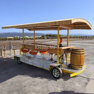 Bicicleta Tándem Eléctrica de 21 Velocidades con 4 Ruedas y Horquilla de Acero para Turismo, con Freno de Disco, Pedal Ordinario y Carrito Móvil para Venta de Cerveza - Product Image 6