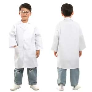 Blouses <span class=keywords><strong>de</strong></span> laboratoire blanches tissées pour enfants, uniformes <span class=keywords><strong>de</strong></span> scientifique pour jeu <span class=keywords><strong>de</strong></span> rôle <span class=keywords><strong>de</strong></span> médecin en laboratoire <span class=keywords><strong>scolaire</strong></span> professionnel, avec logo personnalisé - Product Image 4