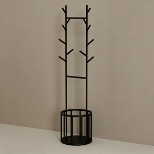 <span class=keywords><strong>Perchero</strong></span> Metálico con Cesta para Almacenamiento de Paraguas y Múltiples Ganchos, Estante Independiente para Ropa, Decoración para el Hogar, <span class=keywords><strong>Recibidor</strong></span> y Entrada - Product Image 3