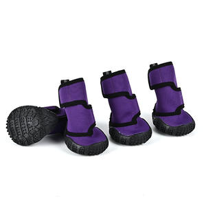 Vente en gros de 4 protège-pattes imperméables pour chiots, chaussures pour chiens de taille moyenne à grande, chaussons de randonnée antidérapants et respirants pour chiens - Product Image 1