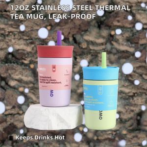 12Oz Stainless Steel Double Wall Vacuum Mug Back School Portable Leak-Proof Eco-Friendly 6-12 Hours Hot <b>Tea</b> <b>Infuser</b> - Product Image 2