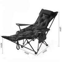 Chaise inclinable d'extérieur en métal réglable à 4 positions avec accoudoirs pliables, tissu Oxford, lit de repos pour la pêche, le pique-nique, le jardin