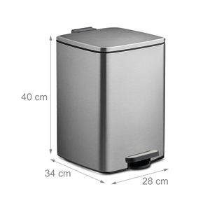 Square Soft Close 6 8 12 16 <b>20</b> 30 40 50 60 <b>Litre</b> Stainless Steel Pedal Dustbin Kitchen Waste Bin for Home Bathroom Use - Product Image 2