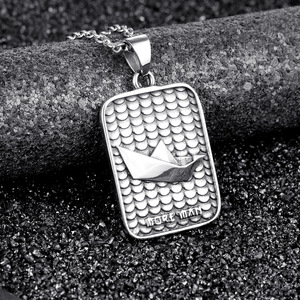 Jd Rock — pendentif carré de vernis miroir, plaque rectangulaire en acier inoxydable avec des étiquettes uniques en papier, Design de <span class=keywords><strong>bateau</strong></span>, pour petits hommes - Product Image 5