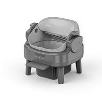 Caja de Arena Automática para Gatos, Autolimpiable, Inodoro Inteligente para Gatos, Control Remoto por WiFi/Aplicación, Revestimiento de ABS/PP, Capacidad de 74L, Tipo Abierto Grande para Mascotas