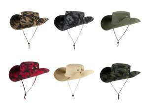 Chapeaux Bob d'été camouflage avec protection solaire et rabat, vente en gros - Product Image 6
