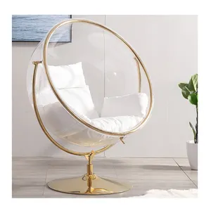 Hot Sale Luxury Special Design Living Room Bedroom Gold Metal Ball Bubble Egg Hanging Swing Leisure Lounge Chair Furniture