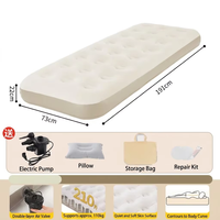 Matelas Gonflable d'Extérieur Moderne avec Surface Floquée Douce, Gonflage Rapide, Silencieux, Soutien Optimal pour un Sommeil Sain, Rangement Portable